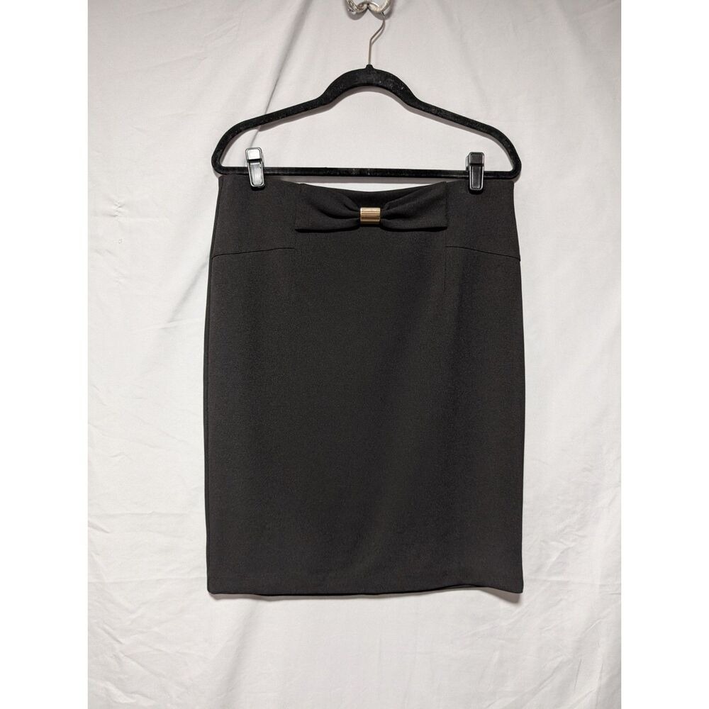 New York Clothing Co. Women's Black Knee‎ Length Column Pencil Skirt Size Large